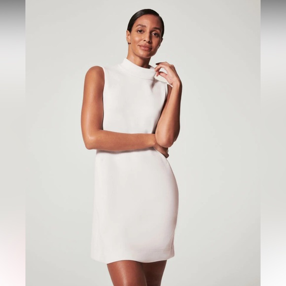 SPANX Dresses & Skirts - Spanx AirEssentials Mock Neck Dress • White Cloud size medium